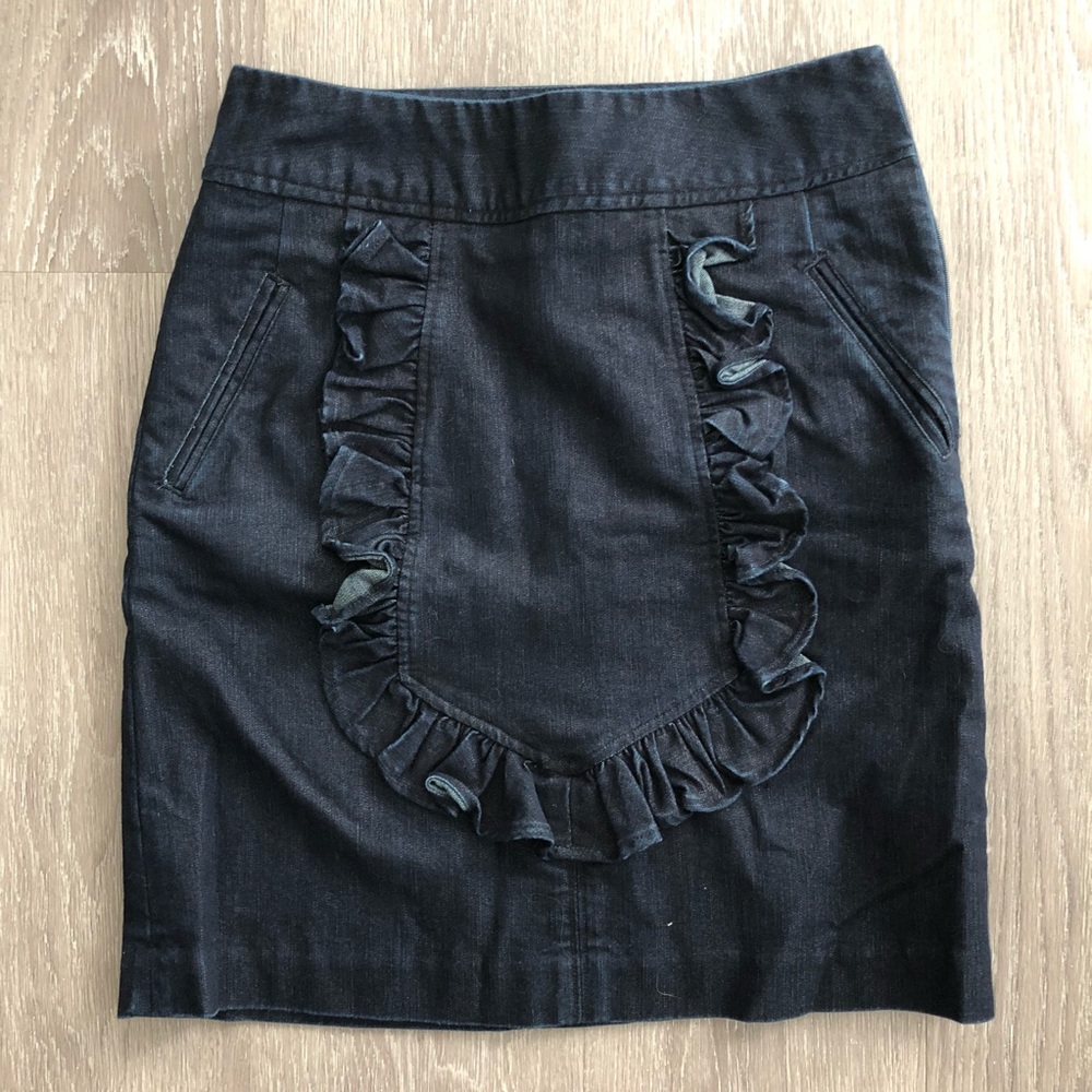 Leifsdottir denim ruffle skirt